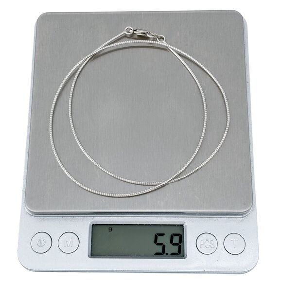 Vintage Sterling Silver 925 1.2mm Snake Chain Necklace 18" - Picture 3 of 3